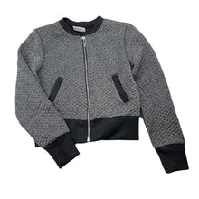 Load image into Gallery viewer, Girls Elite Action Sports, black &amp; silver lightweight zip up jacket, GUC, size 10,  