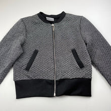 Load image into Gallery viewer, Girls Elite Action Sports, black &amp; silver lightweight zip up jacket, GUC, size 10,  