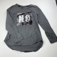 Load image into Gallery viewer, Girls Target, grey cotton flip sequin long sleeve top, GUC, size 9,  