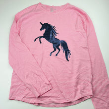 Load image into Gallery viewer, Girls Clothing &amp; Co, cotton long sleeve top, sequin unicorn, EUC, size 14,  