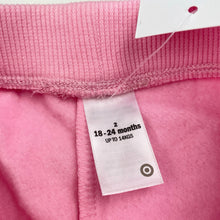 Load image into Gallery viewer, Girls Target, pink fleece lined track pants, elasticated, Inside leg: 32cm, NEW, size 2,  