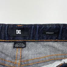 Load image into Gallery viewer, unisex DC Shoe Co, dark stretch denim jeans, adjustable, inside leg: 55.5cm, FUC, size 7,  