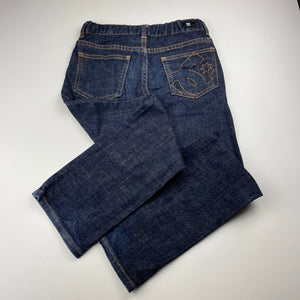 unisex DC Shoe Co, dark stretch denim jeans, adjustable, inside leg: 55.5cm, FUC, size 7,  