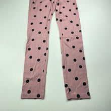 Load image into Gallery viewer, Girls H&amp;M, pink &amp; black spot leggings, Inside leg: 57cm, EUC, size 9,  