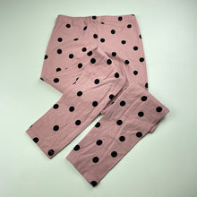 Load image into Gallery viewer, Girls H&amp;M, pink &amp; black spot leggings, Inside leg: 57cm, EUC, size 9,  
