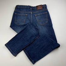 Load image into Gallery viewer, Boys Zara, dark stretch denim jeans, adjustable, Inside leg: 48cm, FUC, size 7,  