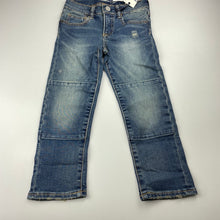 Load image into Gallery viewer, Boys GAP, stretchy distressed denim jeans, adjustable, Inside leg: 40cm, NEW, size 4,  