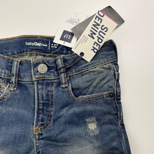 Load image into Gallery viewer, Boys GAP, stretchy distressed denim jeans, adjustable, Inside leg: 40cm, NEW, size 4,  