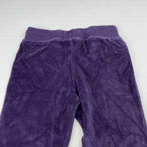 Girls Kids Stuff, purple velour pants, elasticated, Inside leg: 36.5cm, EUC, size 3,  