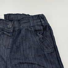 Load image into Gallery viewer, Girls Next, lightweight dark denim pants, adjustable, Inside leg: 31cm, NEW, size 2,  