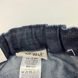 Girls Next, lightweight dark denim pants, adjustable, Inside leg: 31cm, NEW, size 2,  