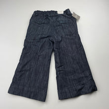 Load image into Gallery viewer, Girls Next, lightweight dark denim pants, adjustable, Inside leg: 31cm, NEW, size 2,  
