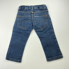 Load image into Gallery viewer, Boys H&amp;T, blue stretch denim jeans, adjustable, Inside leg: 29cm, GUC, size 1,  