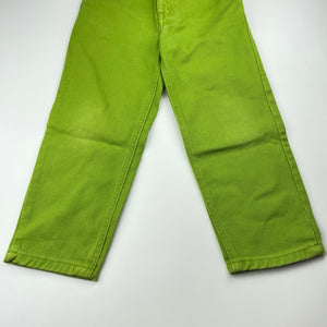 Boys Adams, green denim pants, elasticated, Inside leg: 42,5cm, GUC, size 6,  