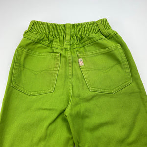 Boys Adams, green denim pants, elasticated, Inside leg: 42,5cm, GUC, size 6,  