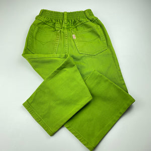 Boys Adams, green denim pants, elasticated, Inside leg: 42,5cm, GUC, size 6,  