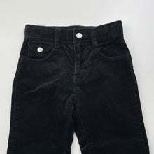 Load image into Gallery viewer, Girls Uniqlo, black stretch corduroy pants, adjustable, Inside leg: 39cm, EUC, size 3,  