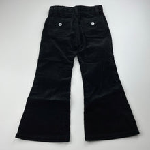 Load image into Gallery viewer, Girls Uniqlo, black stretch corduroy pants, adjustable, Inside leg: 39cm, EUC, size 3,  