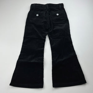 Girls Uniqlo, black stretch corduroy pants, adjustable, Inside leg: 39cm, EUC, size 3,  