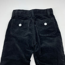 Load image into Gallery viewer, Girls Uniqlo, black stretch corduroy pants, adjustable, Inside leg: 39cm, EUC, size 3,  