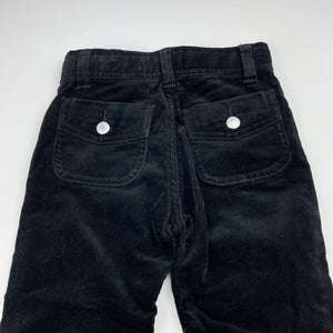 Girls Uniqlo, black stretch corduroy pants, adjustable, Inside leg: 39cm, EUC, size 3,  