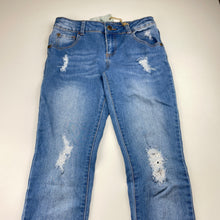 Load image into Gallery viewer, Girls Breakers, distressed stretch denim jeans, adjustable, Inside leg: 66.5cm, NEW, size 12,  