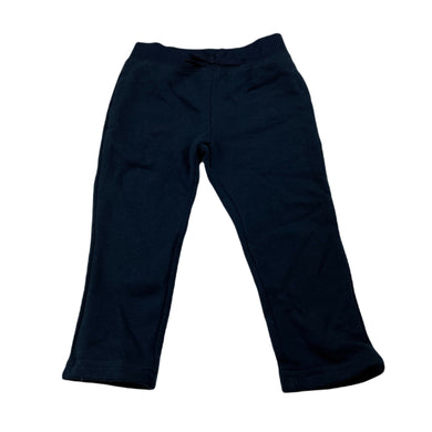 Girls Kids & Co, navy fleece lined track pants, Inside leg: 31.5cm, GUC, size 2,  