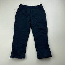 Load image into Gallery viewer, Girls Kids &amp; Co, navy fleece lined track pants, Inside leg: 31.5cm, GUC, size 2,  