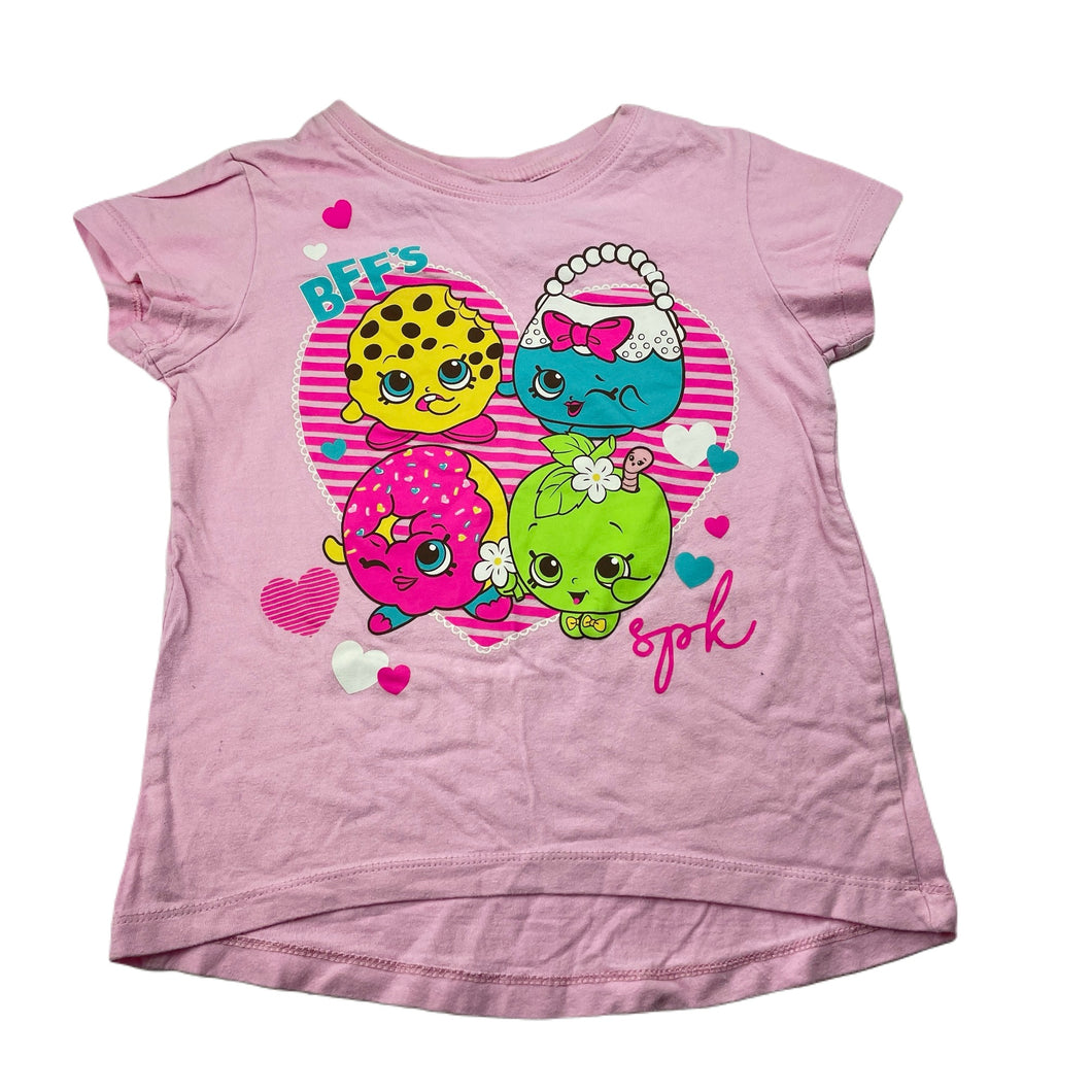 Girls Shopkins, pink cotton t-shirt / top, FUC, size 5,  