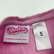 Load image into Gallery viewer, Girls Shopkins, pink cotton t-shirt / top, FUC, size 5,  