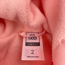 Load image into Gallery viewer, Girls Kids &amp; Co, fleece lined lightweight spray jacket, light marks lower front, FUC, size 2,  