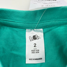 Load image into Gallery viewer, unisex H&amp;T, green cotton t-shirt / top, NEW, size 2,  