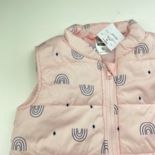 Load image into Gallery viewer, Girls Kids &amp; Co, puffer vest / sleeveless jacket, rainbows, NEW, size 4,  
