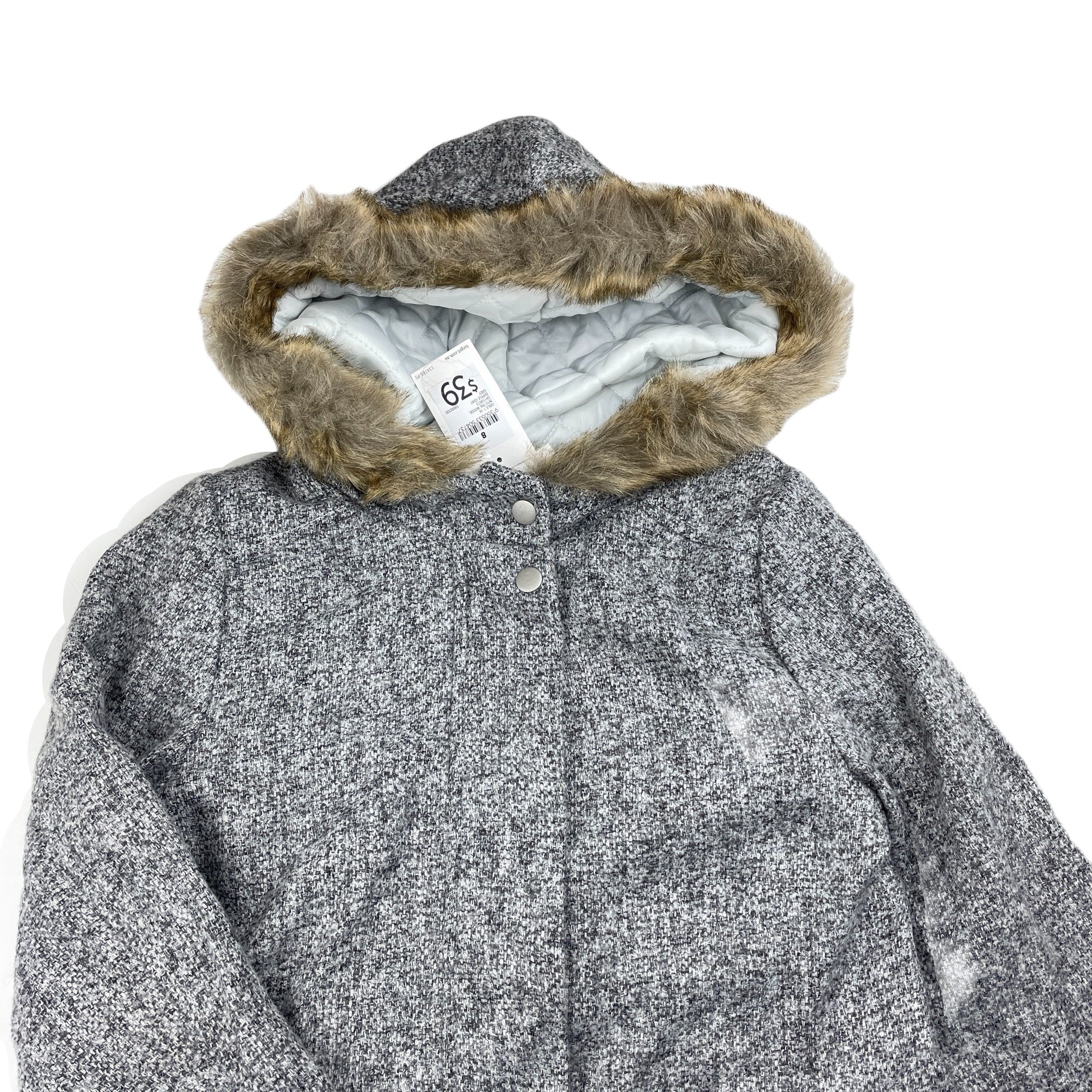 Target, grey soft feel duffle coat, NEW, size 8, – DaisyChainClothing
