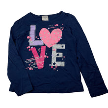 Load image into Gallery viewer, Girls Emerson, navy cotton long sleeve top, GUC, size 6,  