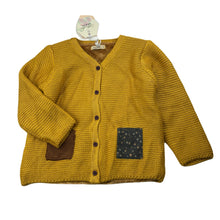 Load image into Gallery viewer, Girls Little Star, fleece lined knitted cardigan/sweater, armpit to armpit: 34cm, shoulder to cuff: 34cm, NEW, size 4-5,  