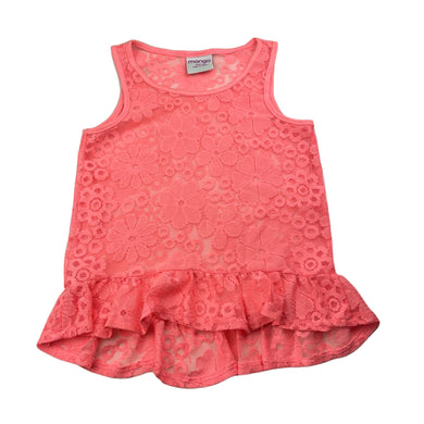 Girls Mango, pink lace sleeveless top, EUC, size 12,  
