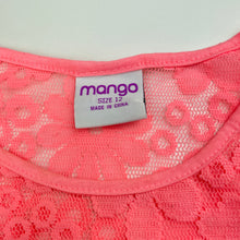 Load image into Gallery viewer, Girls Mango, pink lace sleeveless top, EUC, size 12,  