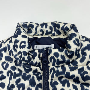 Girls Target, animal print puffer vest / sleeveless jacket, EUC, size 7,  