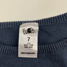 Load image into Gallery viewer, Girls H&amp;T, blue knitted cotton sweater / jumper, EUC, size 7,  