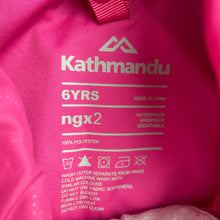 Load image into Gallery viewer, Girls Kathmandu, ngx2 lightweight waterproof, windproof jacket, light mark front, FUC, size 6,  