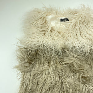 Girls Bardot Junior, lined faux fur vest / jacket, 4 hook fastening, EUC, size 10,  