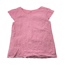 Load image into Gallery viewer, Girls pink, lined broderie cotton top, no labels, armpit to armpit: 29.5cm, GUC, size 3-4,  