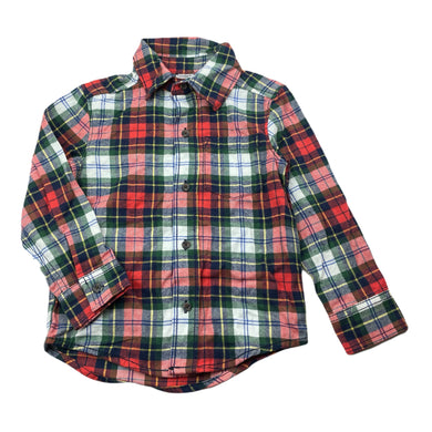 Boys Carters, checked flannel cotton long sleeve shirt, EUC, size 3,  