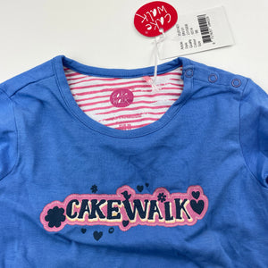 Girls Cake Walk, blue stretchy long sleeve top, NEW, size 3,  