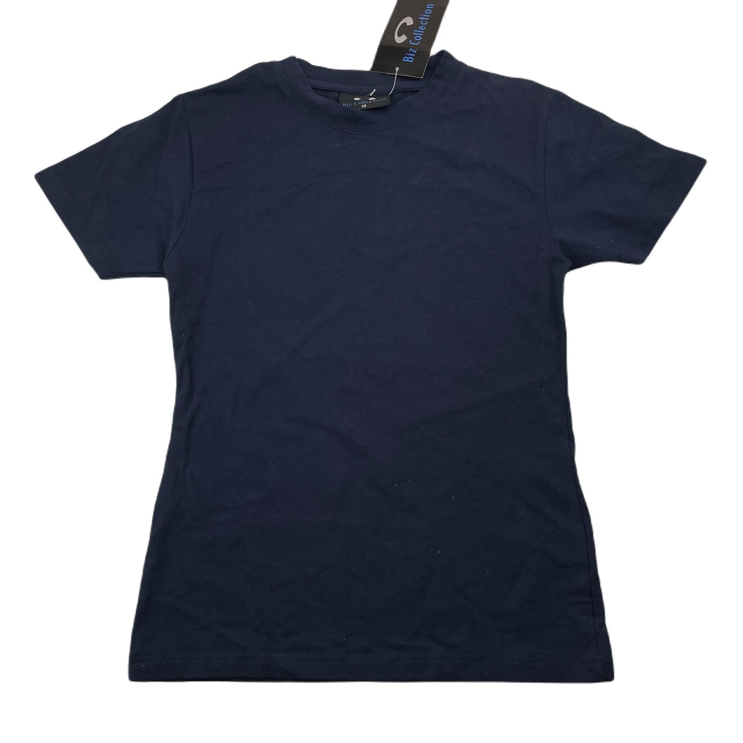 unisex Biz Collection, navy stretchy t-shirt / top, NEW, size 10,  