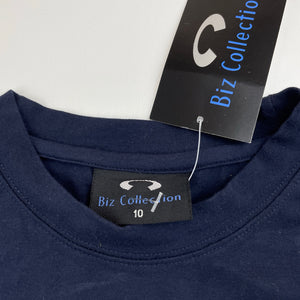 unisex Biz Collection, navy stretchy t-shirt / top, NEW, size 10,  