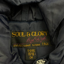 Load image into Gallery viewer, Boys SOUL &amp; GLORY, navy hooded puffer vest / jacket, EUC, size 5-6,  