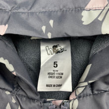 Load image into Gallery viewer, Girls H&amp;T, fleece lined spray jacket / coat, EUC, size 5,  