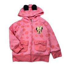 Load image into Gallery viewer, Girls Disney, Minnie Mouse fleece lined zip hoodie sweater, EUC, size 4,  